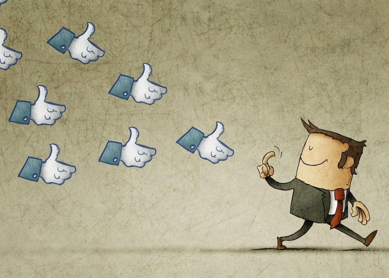 Man indicates a group of like symbols to follow him