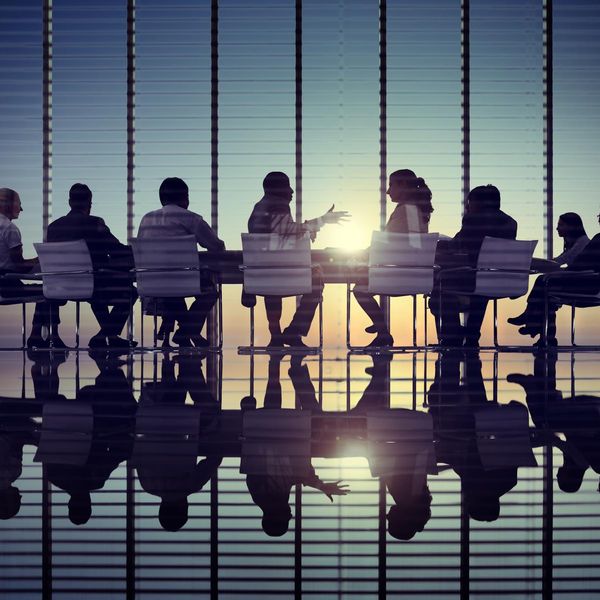 A business meeting to hash out a deal