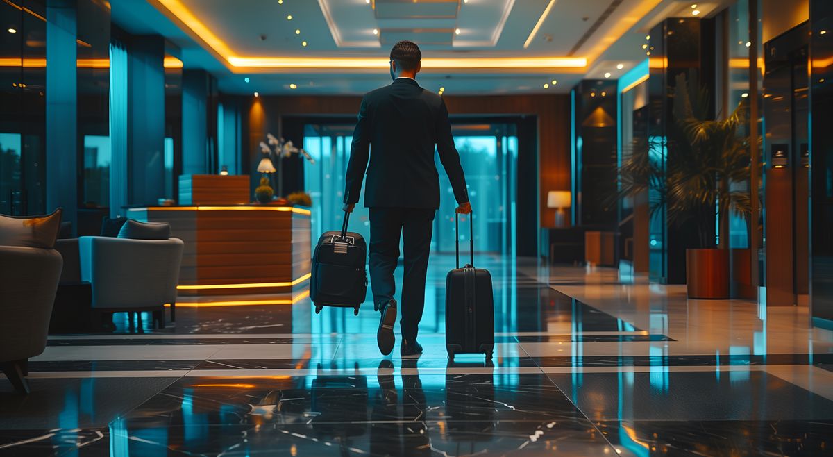 A businessman planning to expense his stay in a hotel