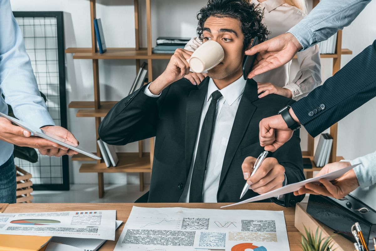 A busy small business owner