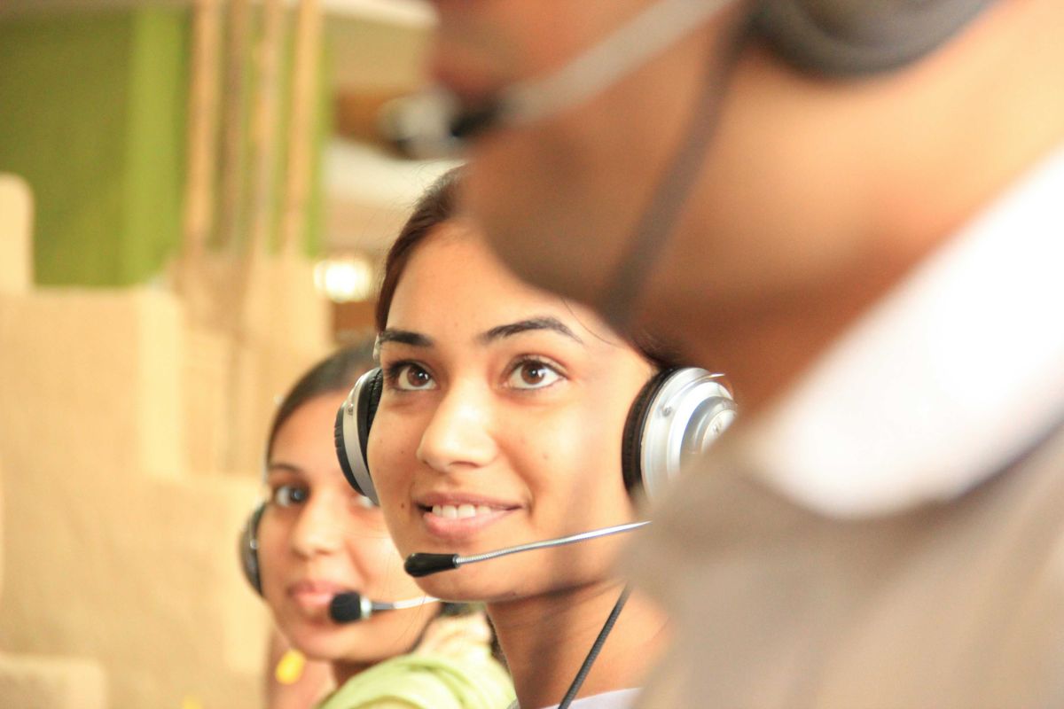 A call center providing outsourced customer service