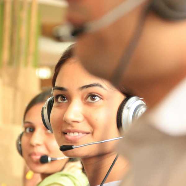 A call center providing outsourced customer service