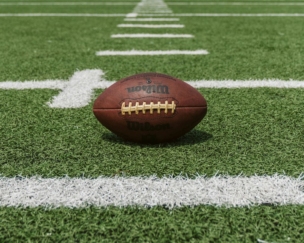 A football at an NFL game