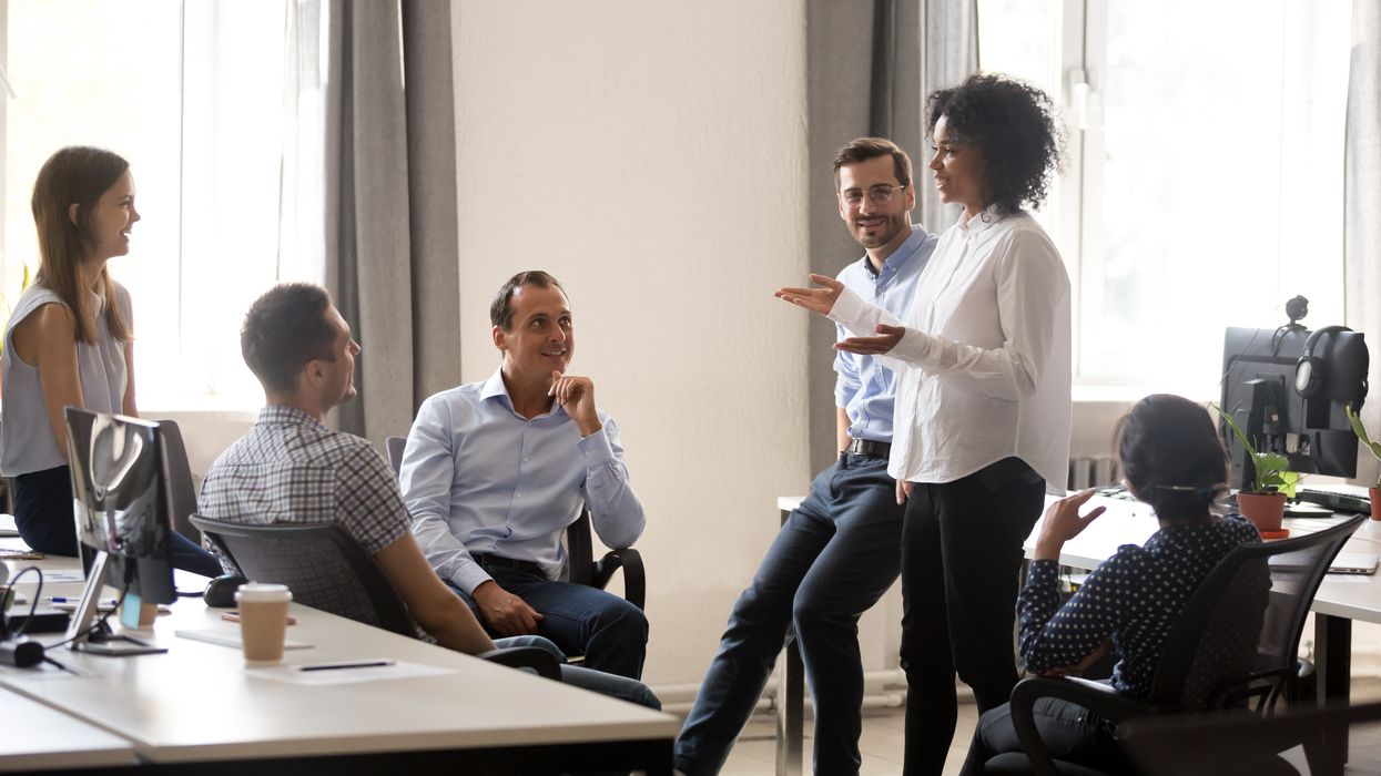 A leader practices commanding a room