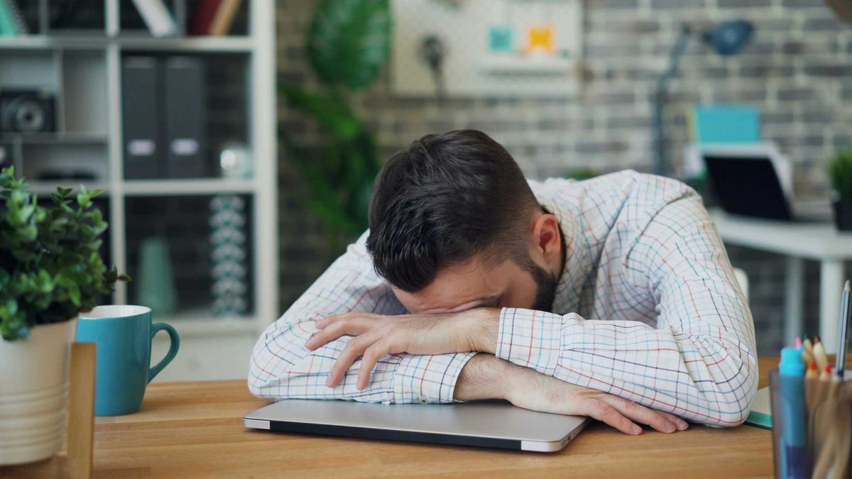 A man burned out from obsessing about productivity