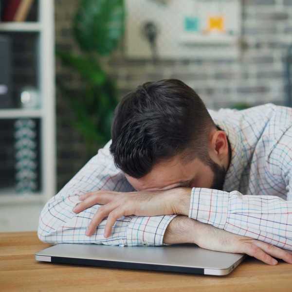 A man burned out from obsessing about productivity
