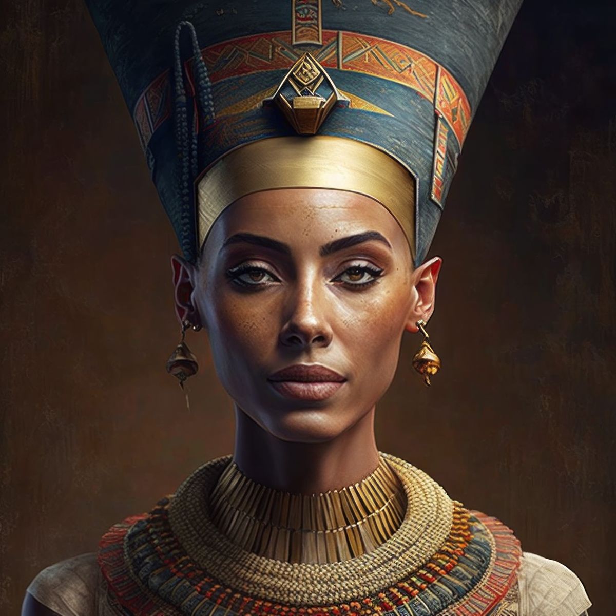A portrait of Nefertiti, one of the most beautiful women in history