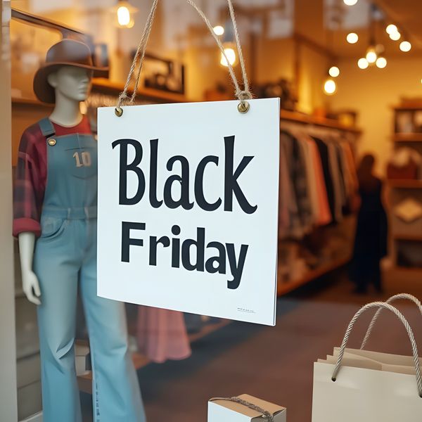 a small business with a black friday sign in the window - Business Help and Advice Small Business Black Friday