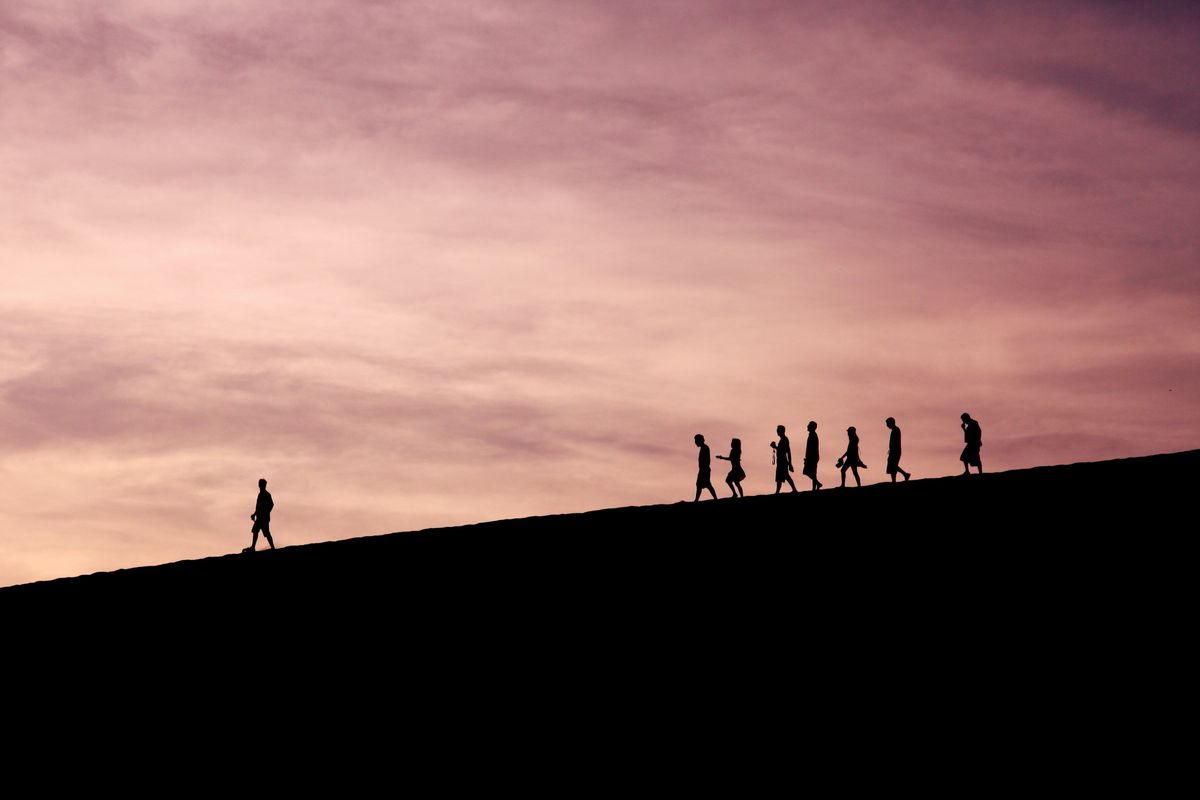 A transformational leader with vision leading group