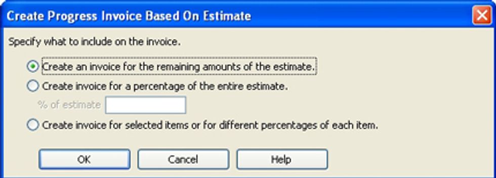 Additional Progress Billing Options