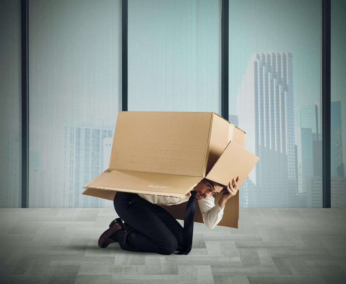 Afraid businessman