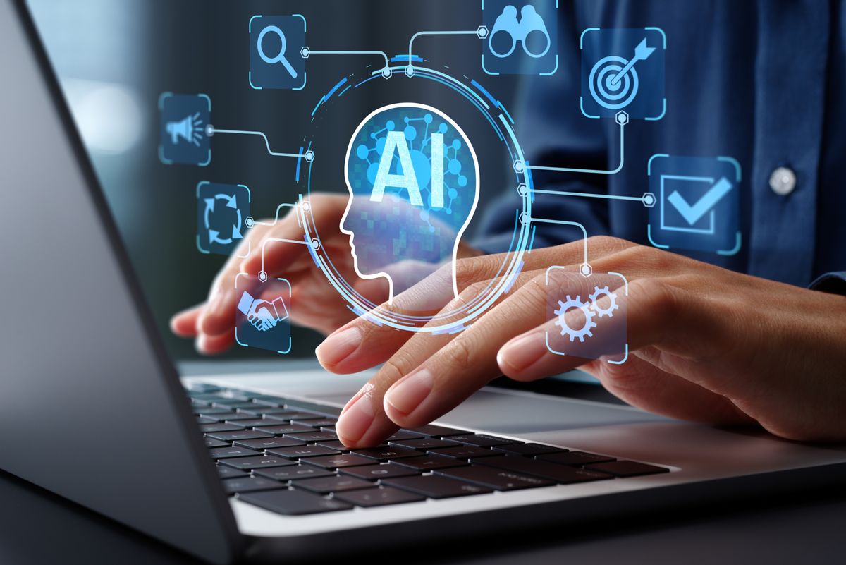 AI agent supporting business processes with automation technology.