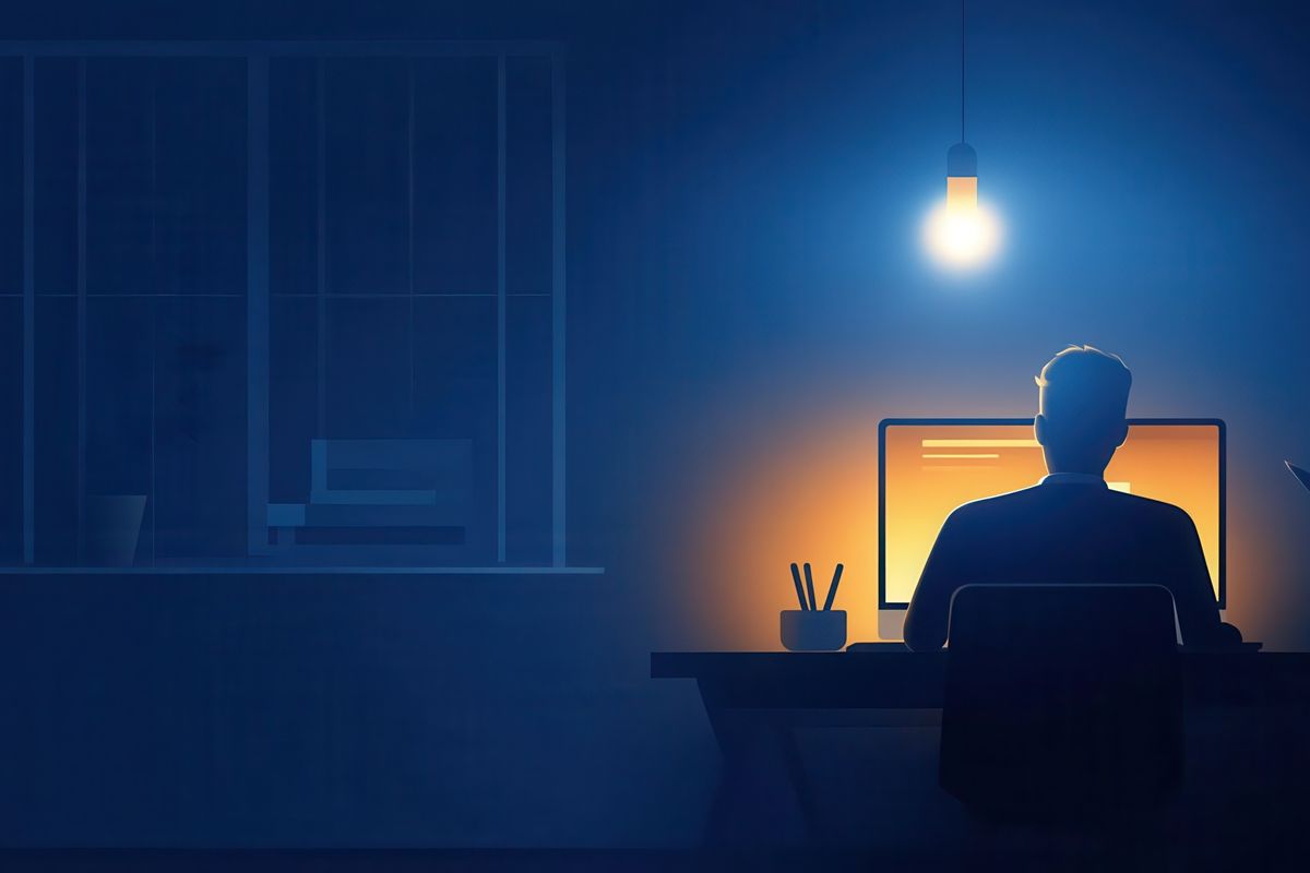 an entrepreneur working late on his side business - Business Help and Advice Entrepreneur Working Late on a Side Business