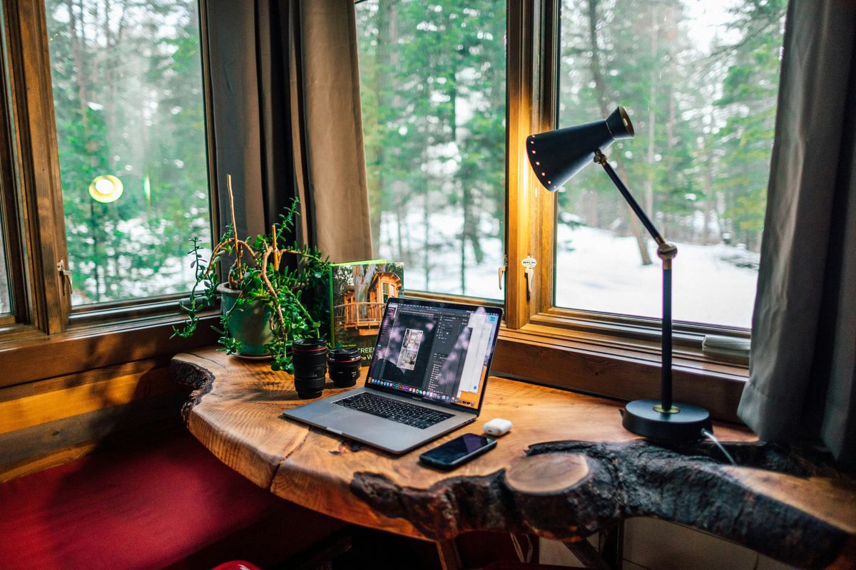 An organized home office setup