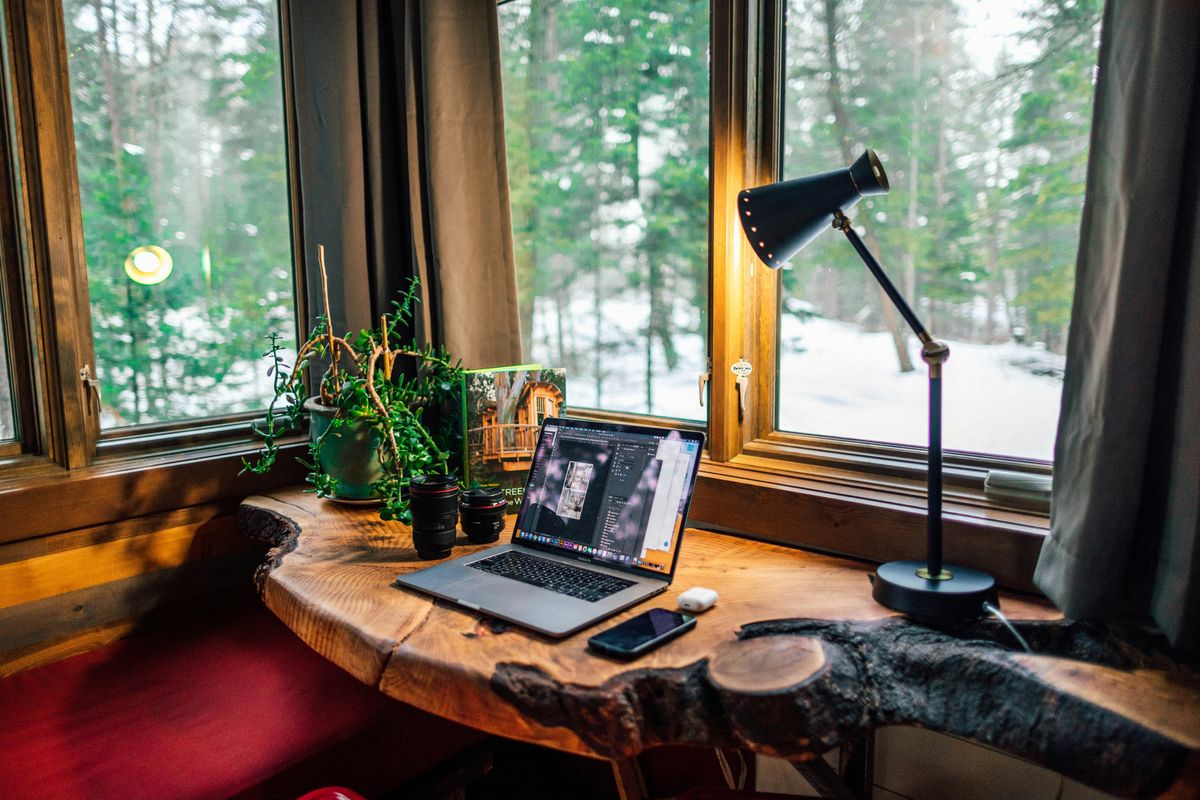 An organized home office setup