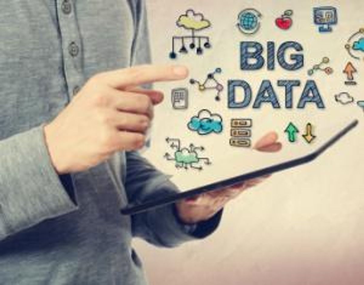 Big Data concept over a tablet