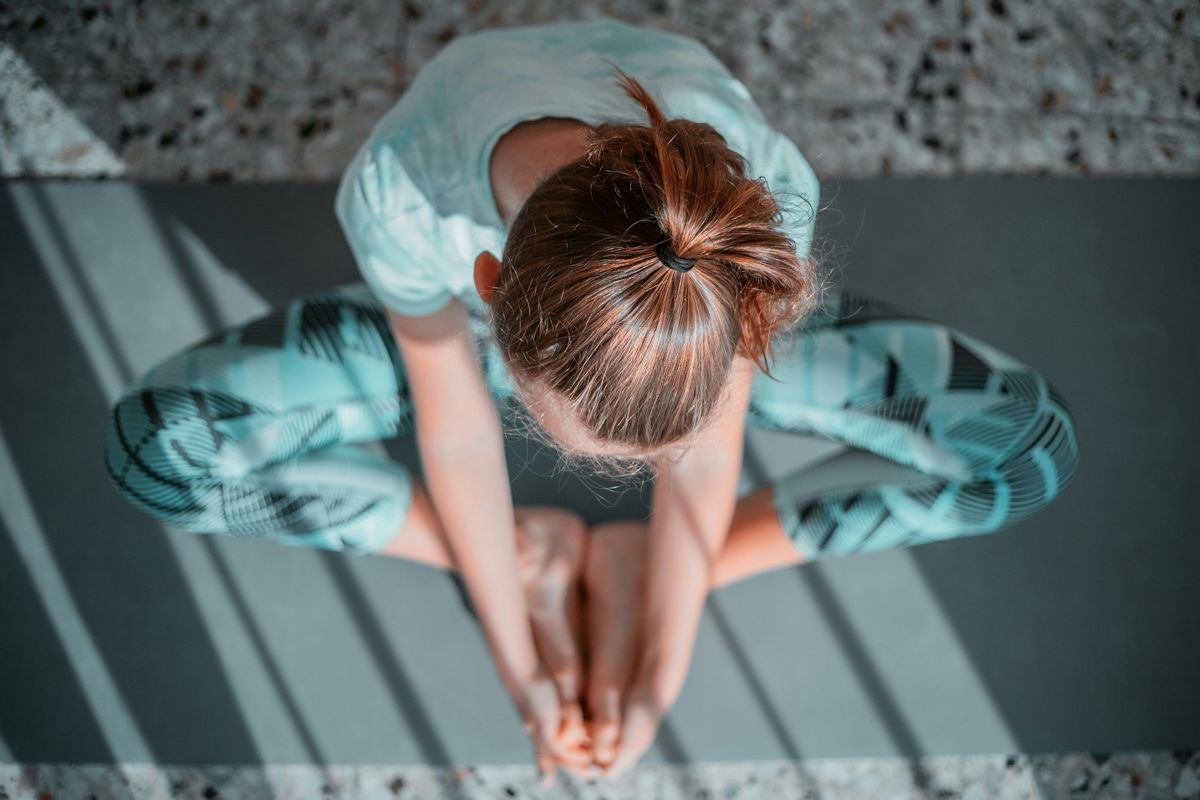 Burning calories by doing yoga