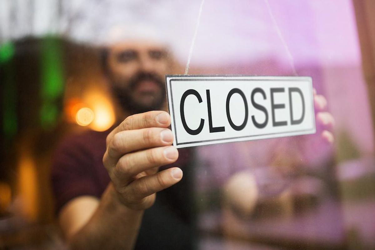 business closed sign