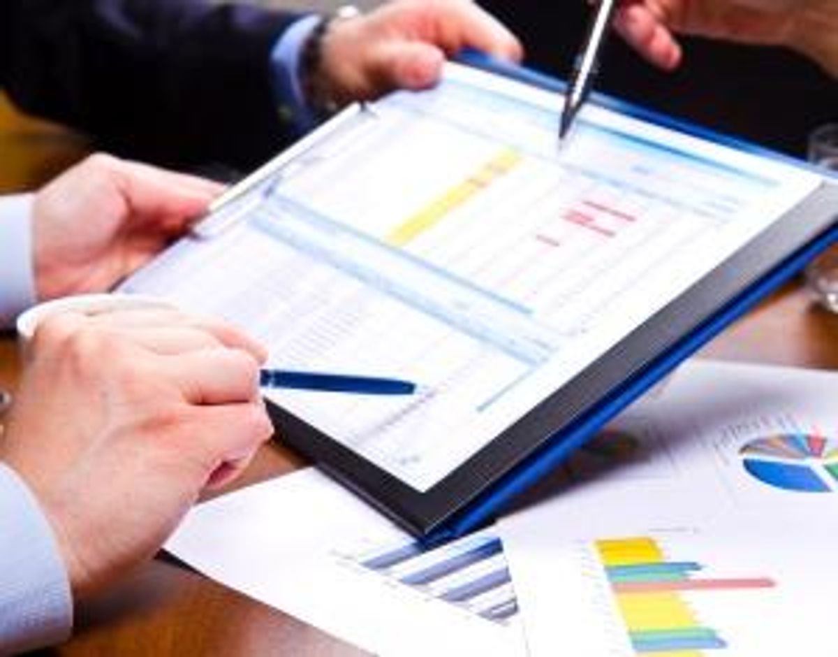 business Meeting on chart