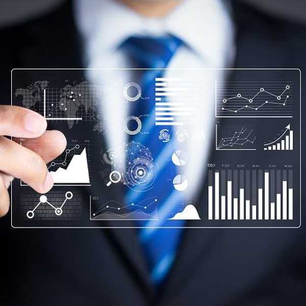 Business owner looks at data in virtual data room prior to M&A deal