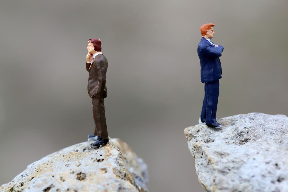 Business partners having a conflict