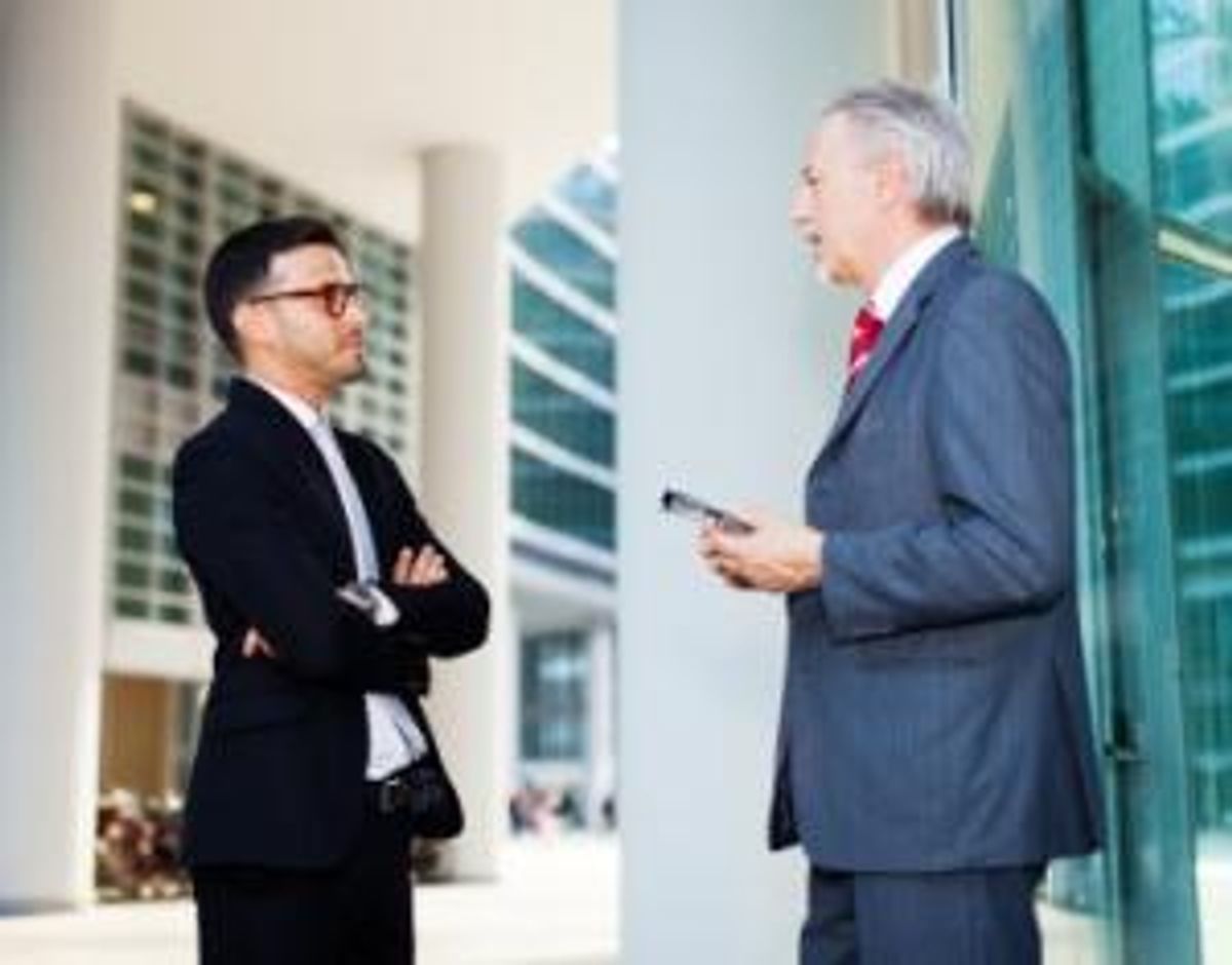 Business people talking together