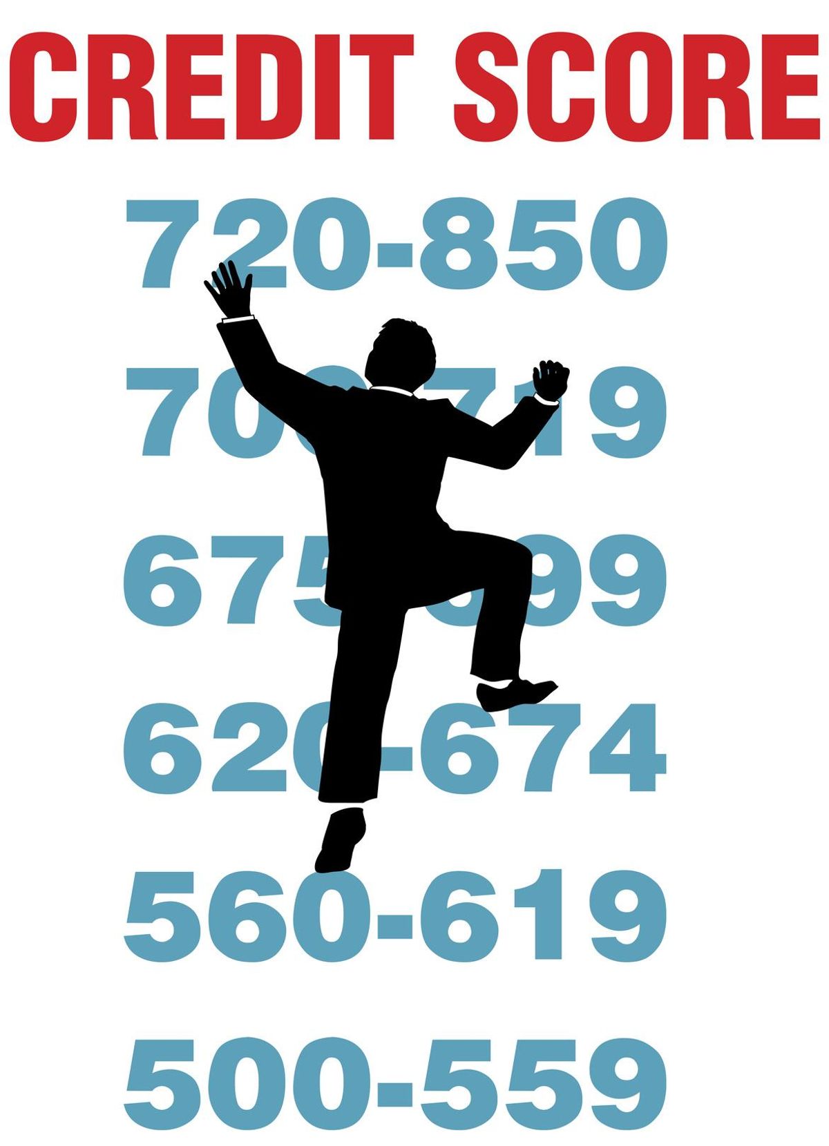Business person climb better credit score