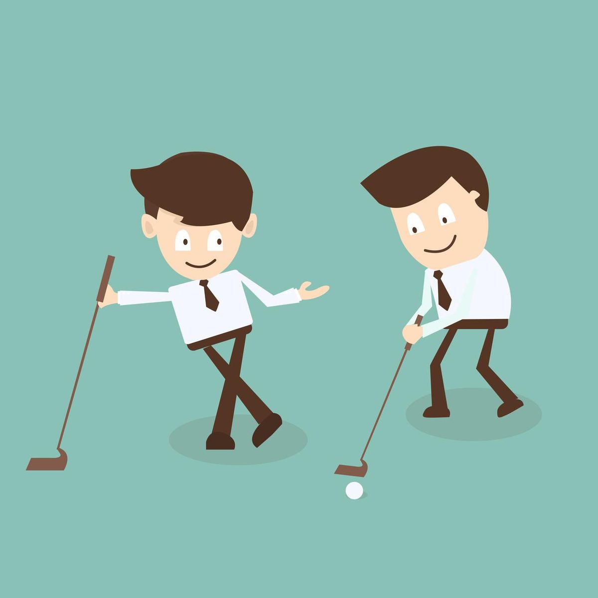 Business Talk while playing Golf