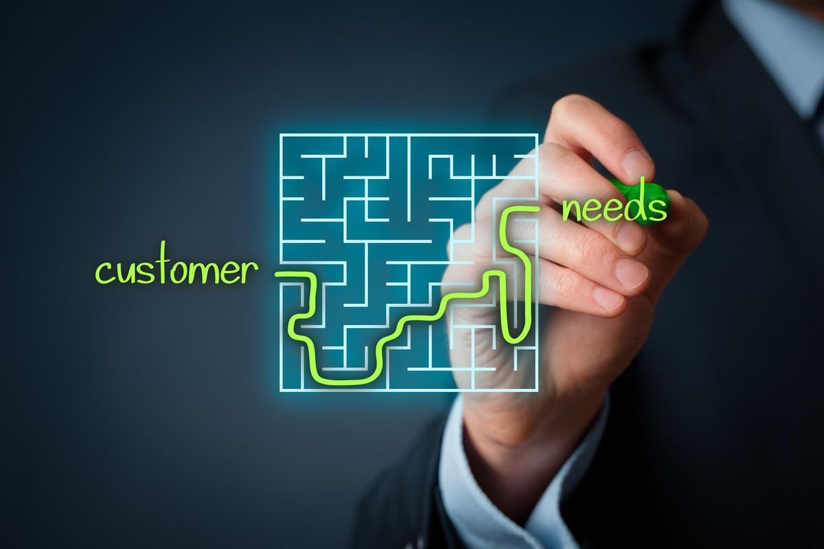 Businessman analyze customers needs.