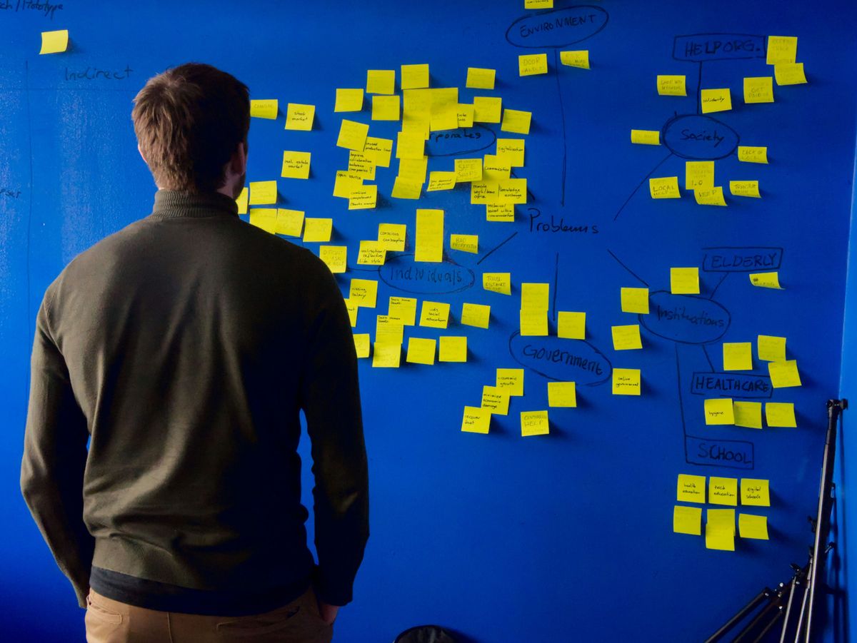 Businessman brainstorming innovative ideas that don't pose business risk