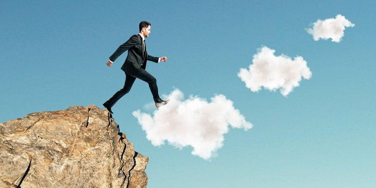 Businessman focusing on goals to avoid perfectionism