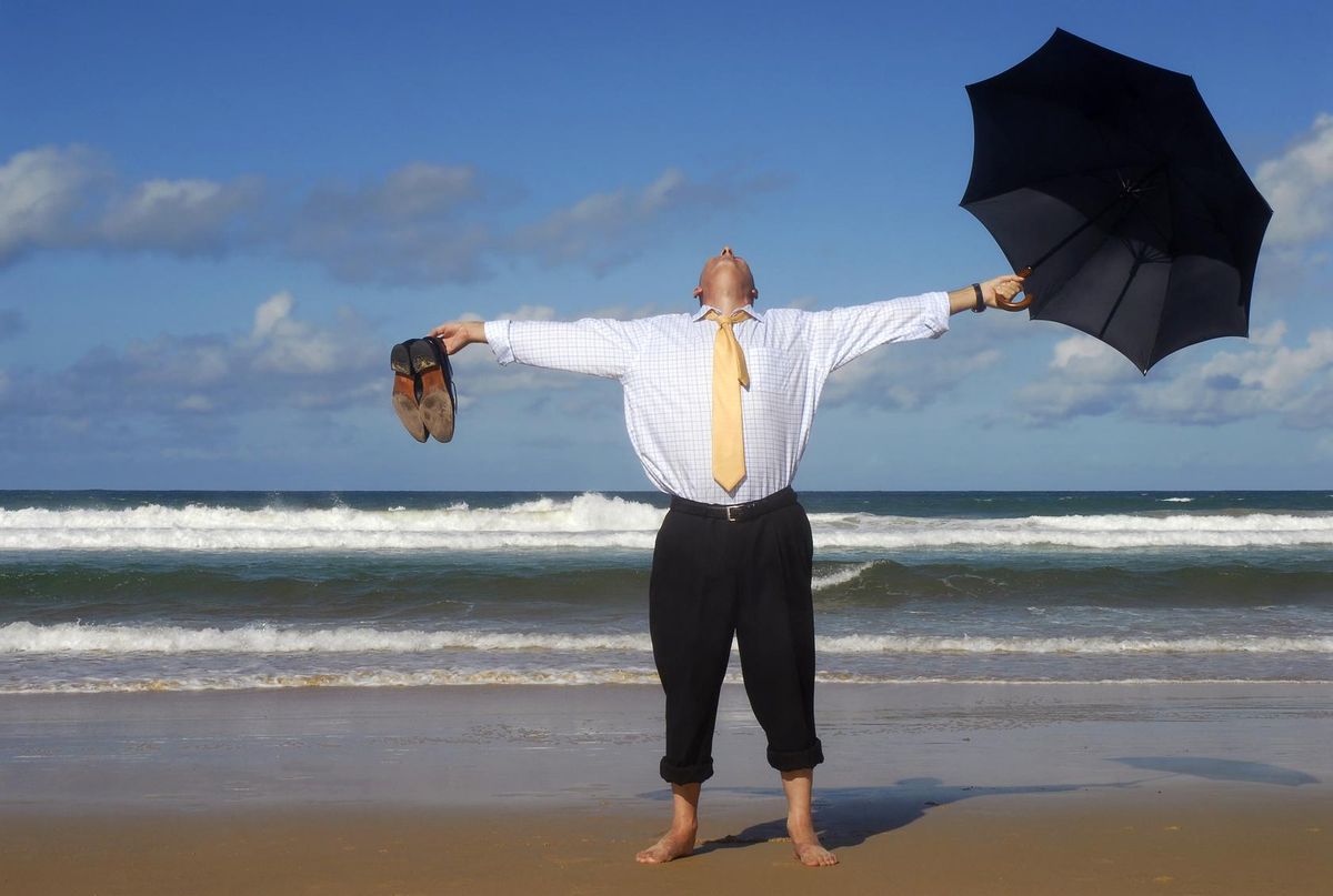 Businessman in paradise