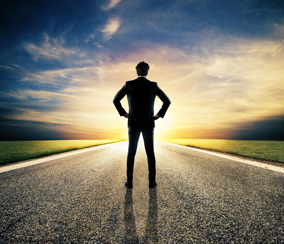 Businessman looking ahead to small business trends in 2023