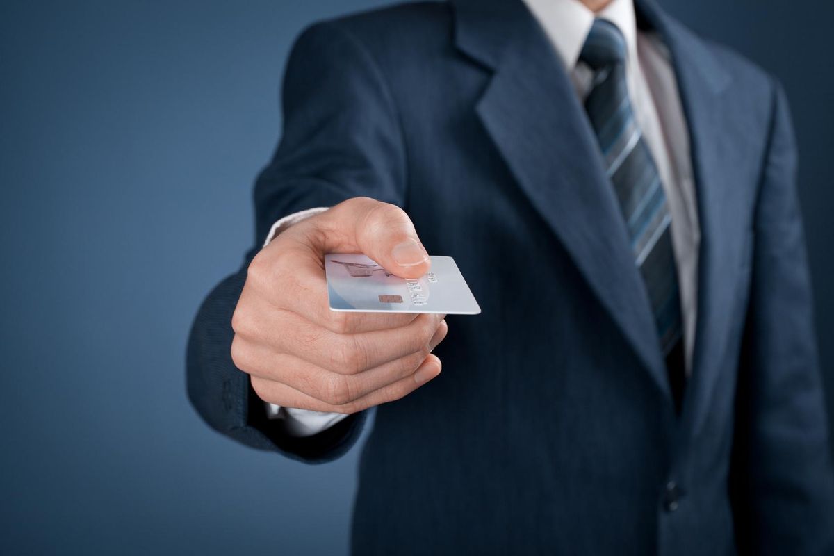 Businessman pay by credit card