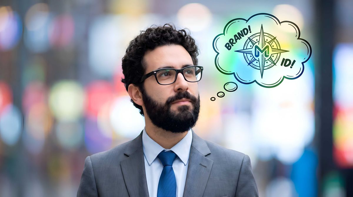 Businessman thinking about brand