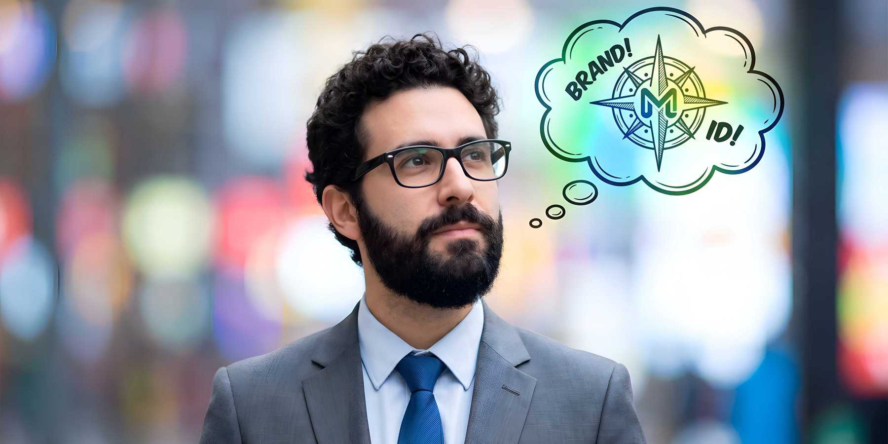 Businessman thinking about brand