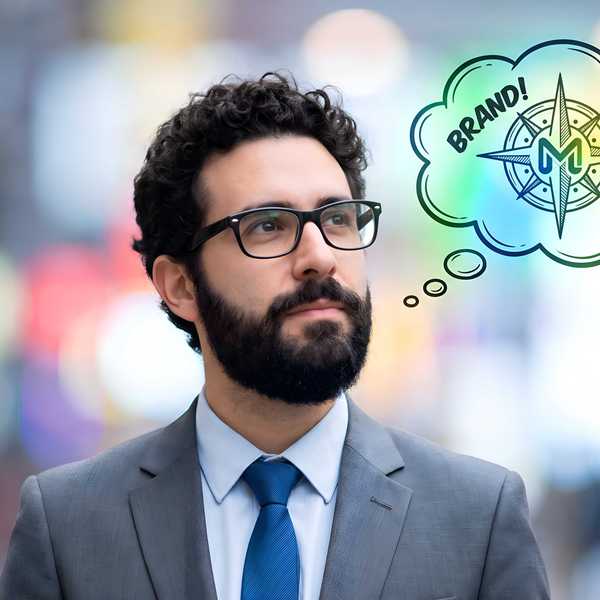 Businessman thinking about brand