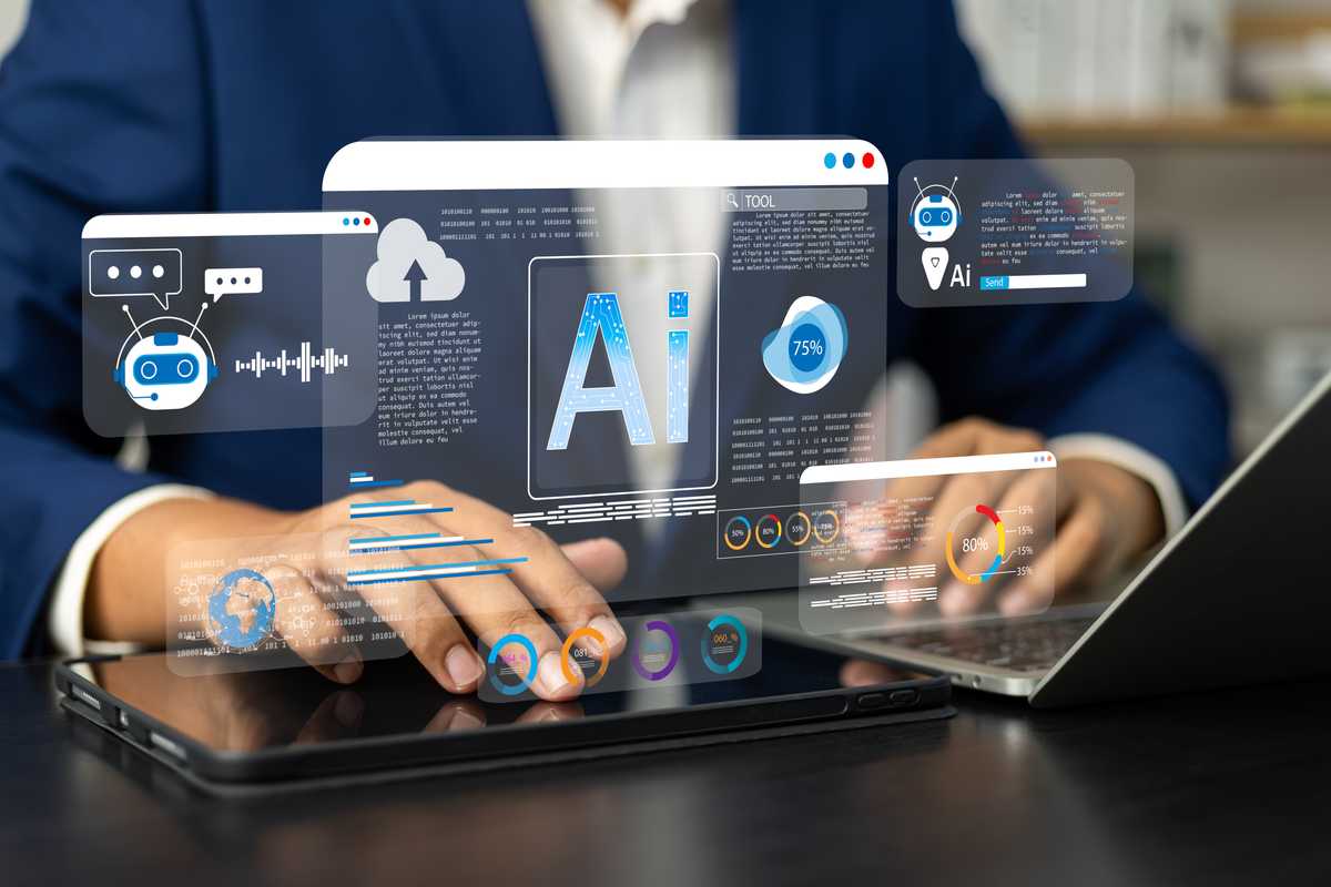 Businessman use artificial intelligence AI technology