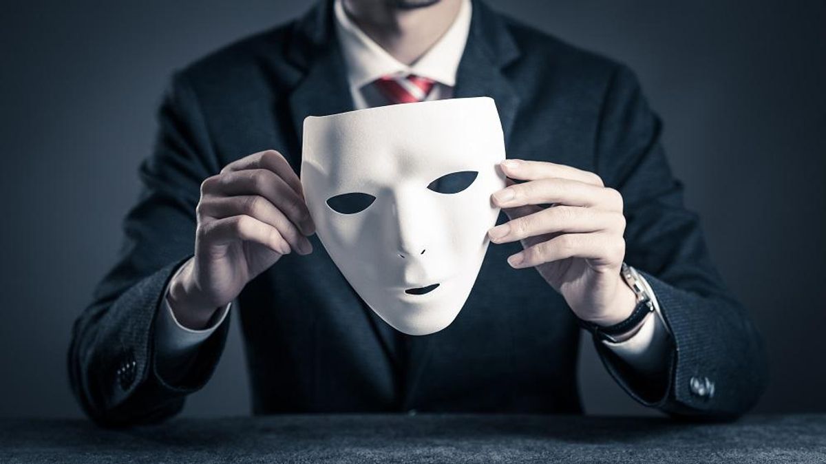 businessman with mask