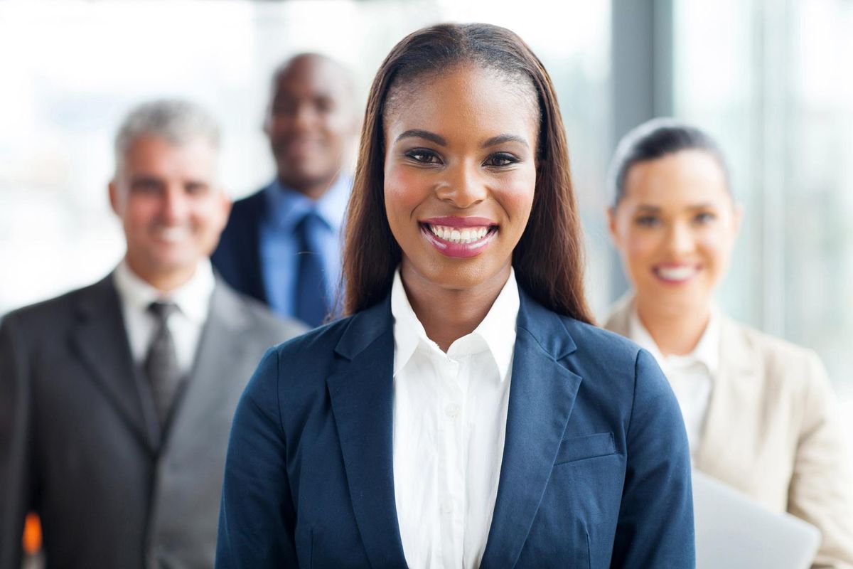 businesswoman and co-workers