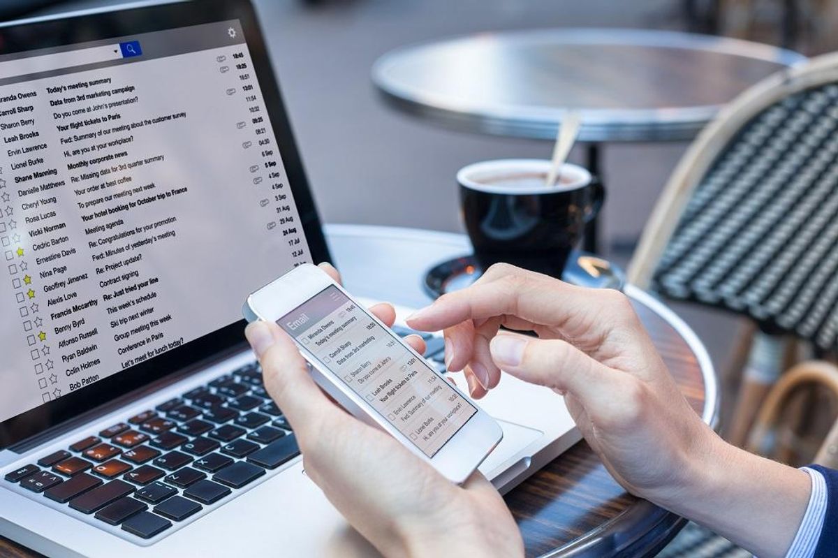 Businesswoman in need of a more efficient email management strategy