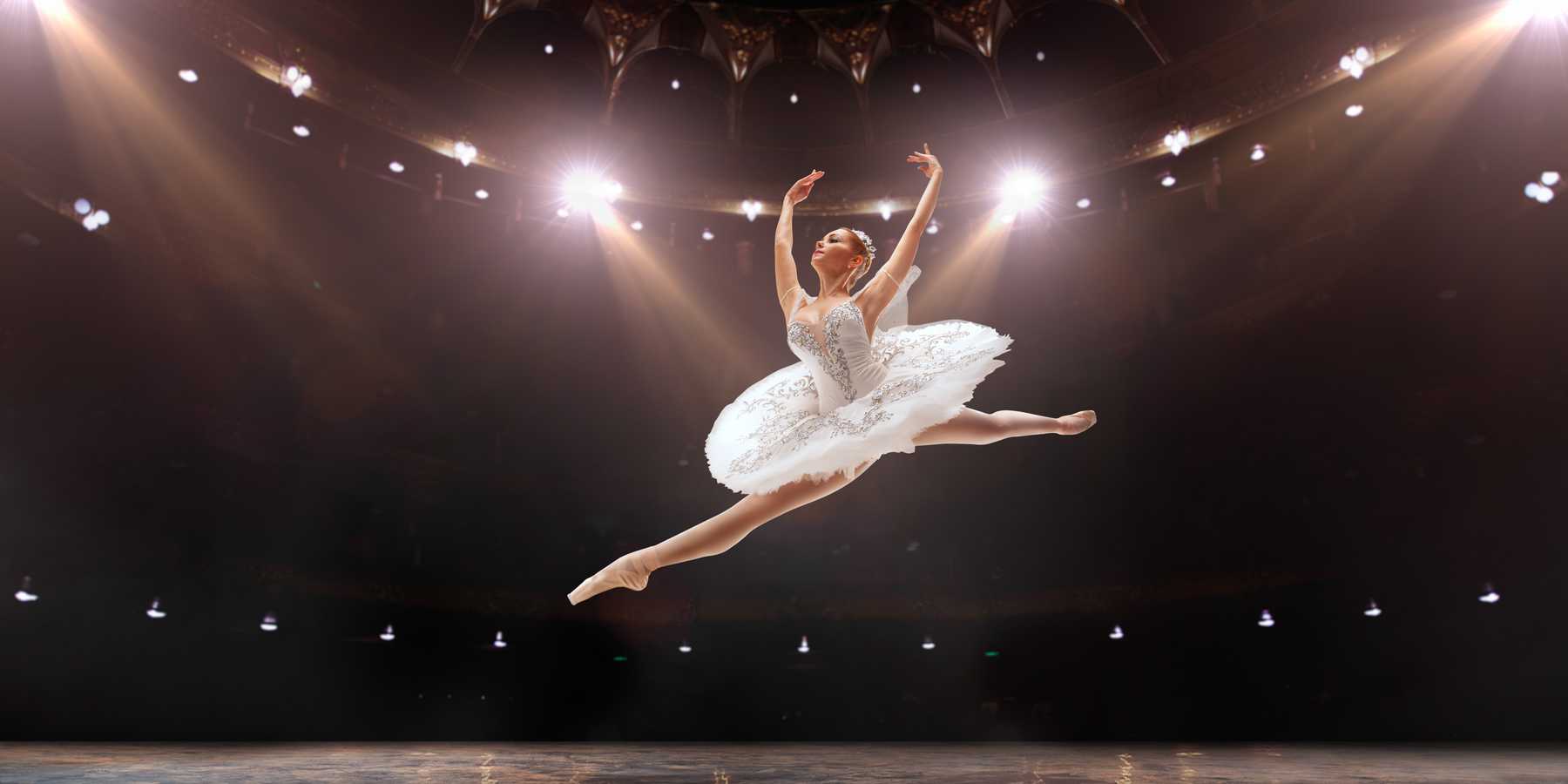 Classical ballet performed by a couple of ballet dancers on the stage