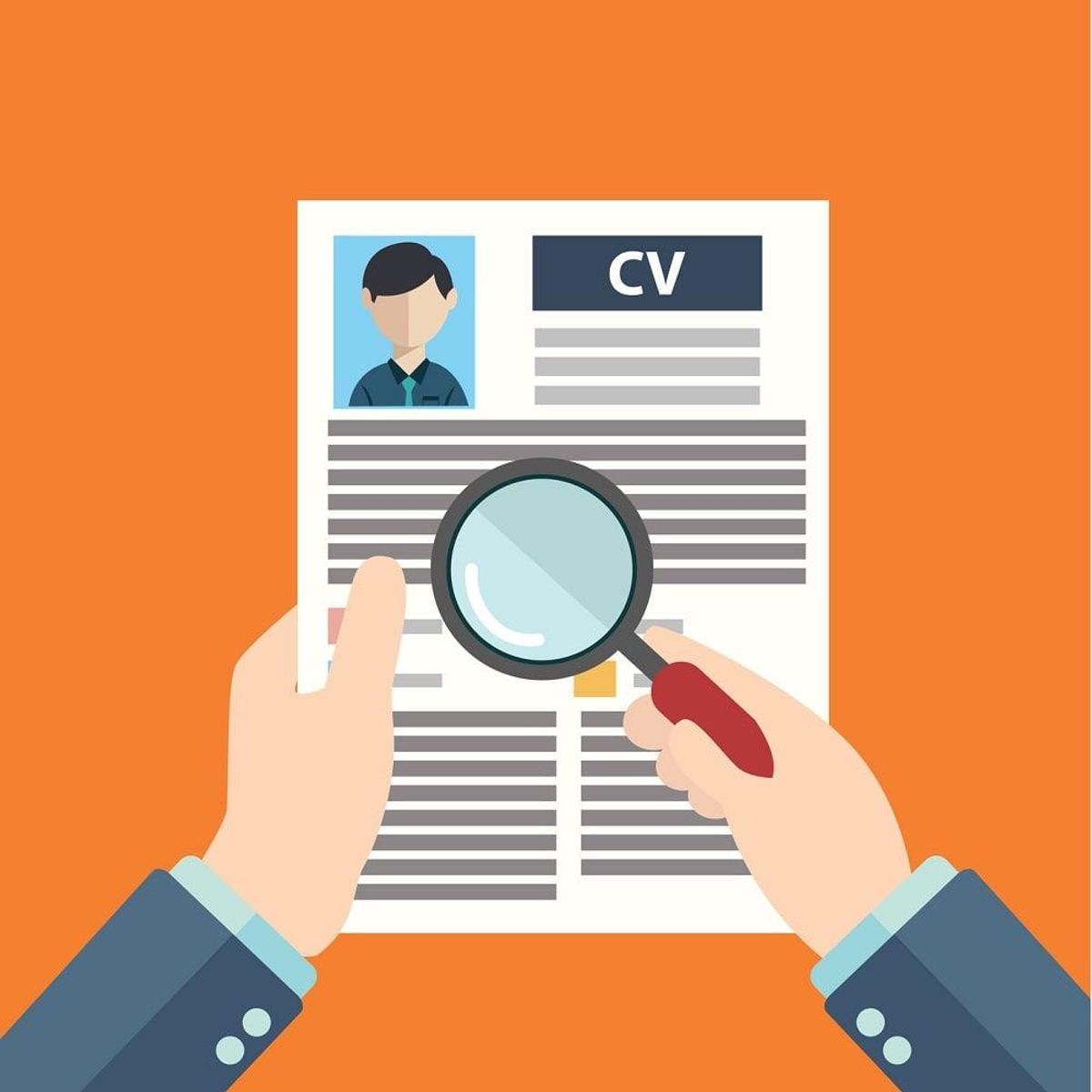 Close-up of analyzing personnel resume