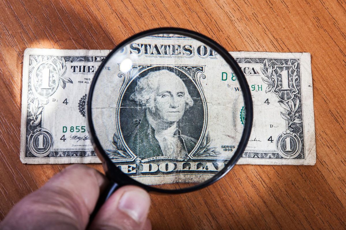 close-up of dollar