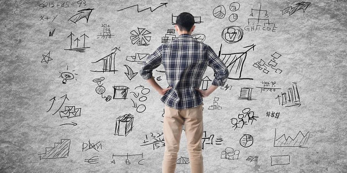 College student thinking about small business plan