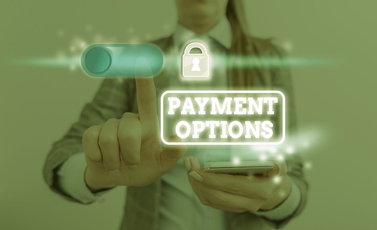 Conceptual hand writing showing Payment Options