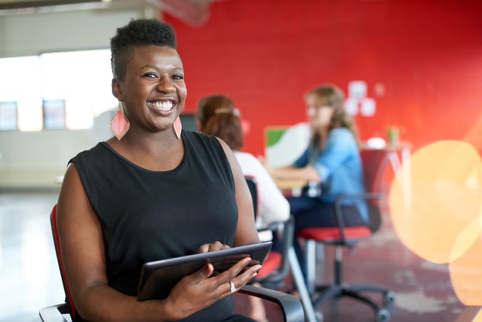 Confident  businesswoman is an effective leader