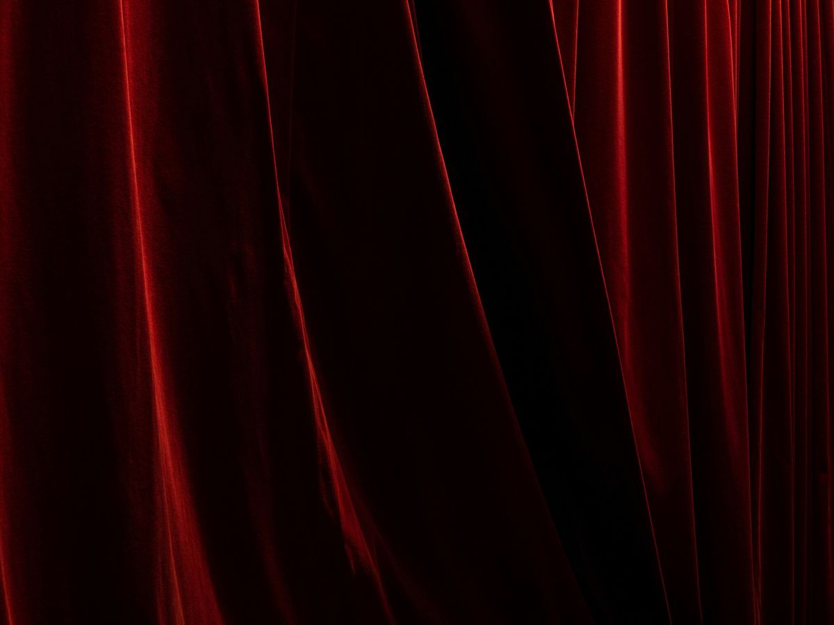 curtain before product reveal