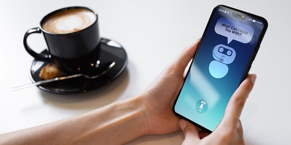 Customer and chatbot dialog on smartphone for market research
