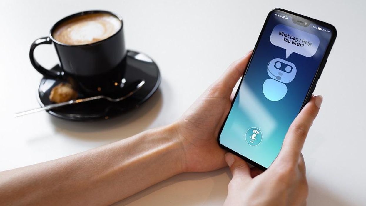 Customer and chatbot dialog on smartphone screen